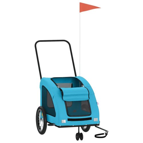  kék oxford szövet és vas kisállatszállító utánfutó