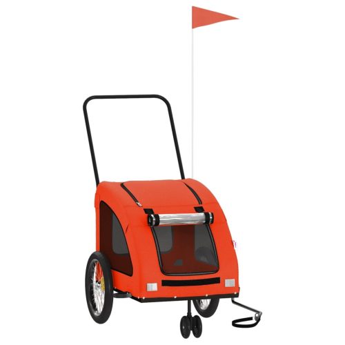  narancs-szürke oxford szövet és vas kisállatszállító utánfutó