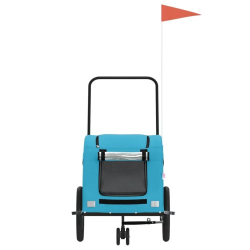  kék oxford szövet és vas kisállatszállító utánfutó