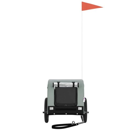  szürke-fekete oxford szövet és vas kisállatszállító utánfutó