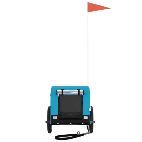  kék-fekete oxford szövet és vas kisállatszállító utánfutó