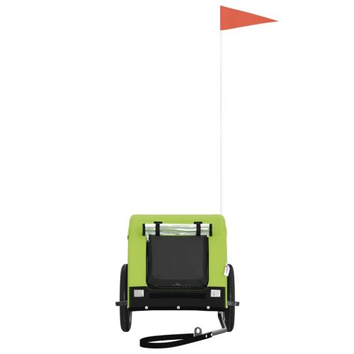  zöld-fekete oxford szövet és vas kisállatszállító utánfutó