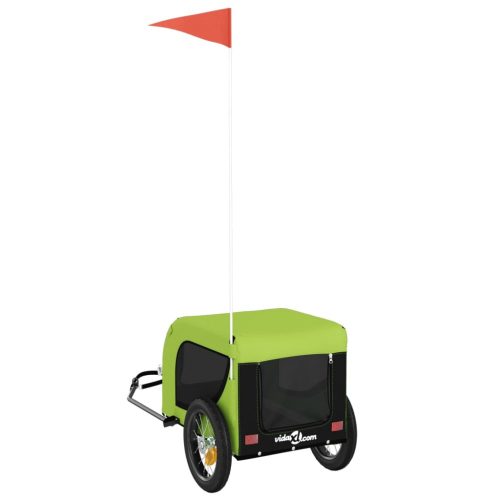  zöld-fekete oxford szövet és vas kisállatszállító utánfutó