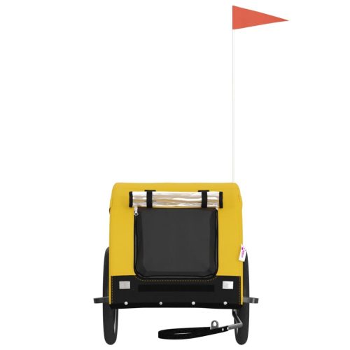  sárga-fekete oxford szövet és vas kisállatszállító utánfutó