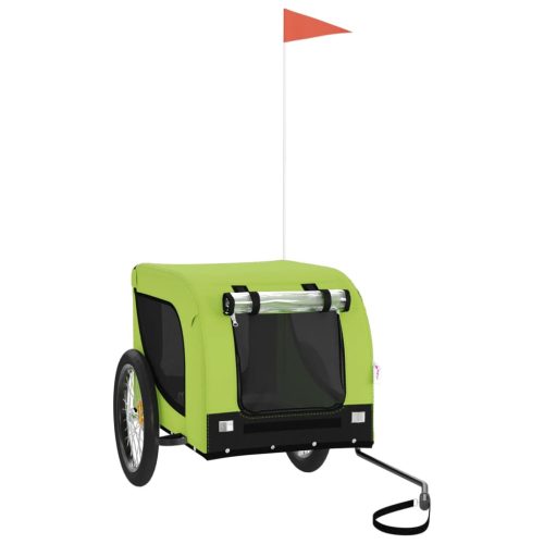  zöld-fekete oxford szövet és vas kisállatszállító utánfutó