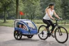 Blue bike trailer and jogger