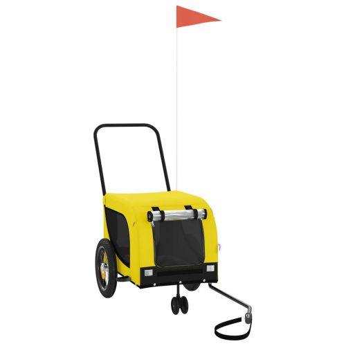  sárga-fekete oxford szövet és vas kisállatszállító utánfutó