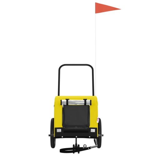  sárga-fekete oxford szövet és vas kisállatszállító utánfutó