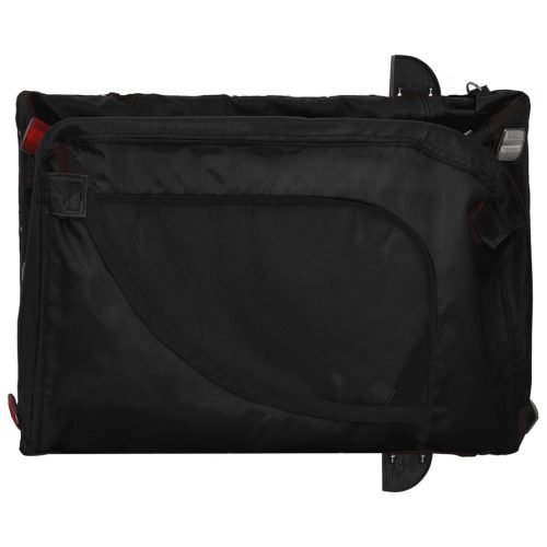  fekete oxford szövet és vas kisállatszállító kerékpár-utánfutó