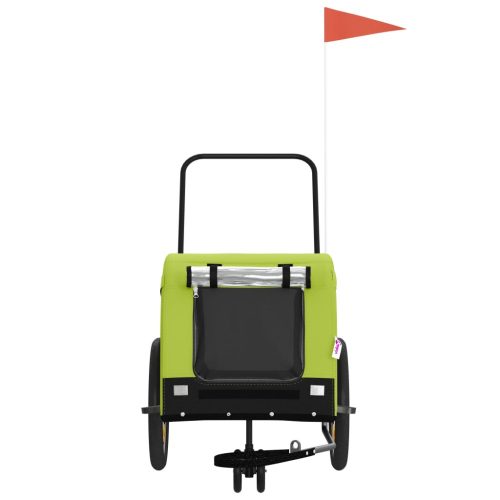  zöld-fekete oxford szövet és vas kisállatszállító utánfutó