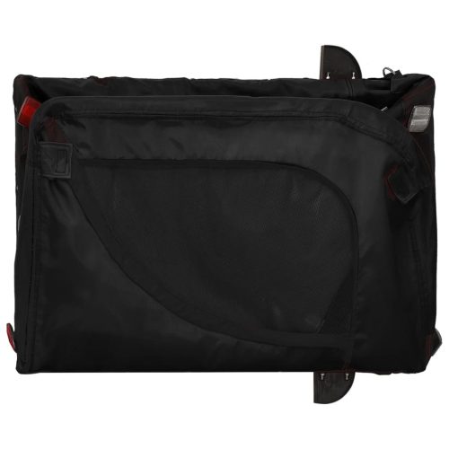  fekete oxford szövet és vas kisállatszállító kerékpár-utánfutó