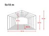 Party šator 5x18m, bočna visina:2,6m-PROFESSIONAL DELUXE 550g/m2-posebno jaka čelična konstukcija