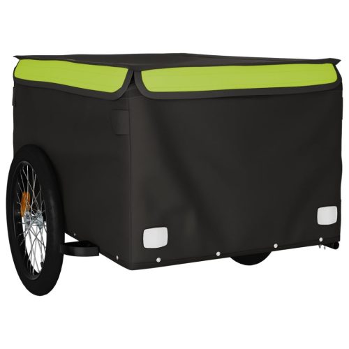  fekete-zöld vas kerékpár-utánfutó 45 kg