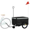  fekete-szürke vas kerékpár-utánfutó 30 kg