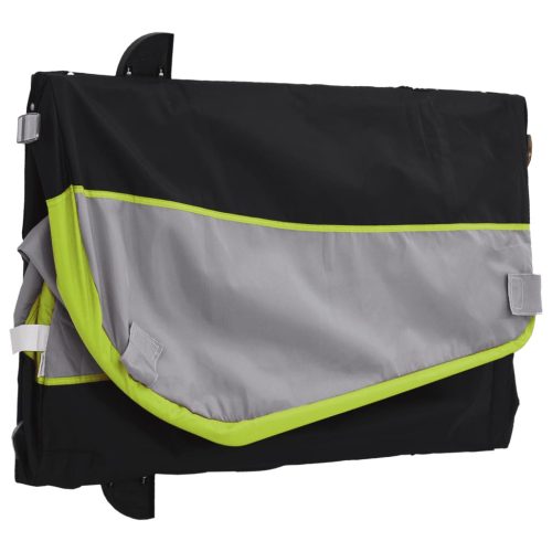  fekete-zöld vas kerékpár-utánfutó 30 kg