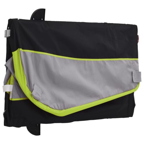  fekete-zöld vas kerékpár-utánfutó 30 kg