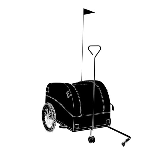  fekete-zöld vas kerékpár-utánfutó 45 kg