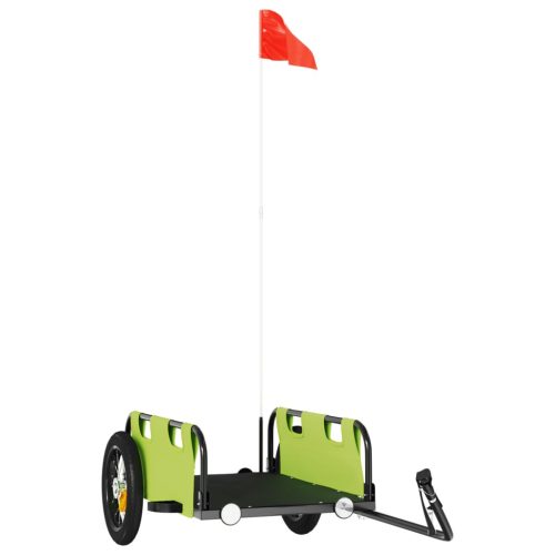  zöld oxford szövet és vas kerékpár-utánfutó