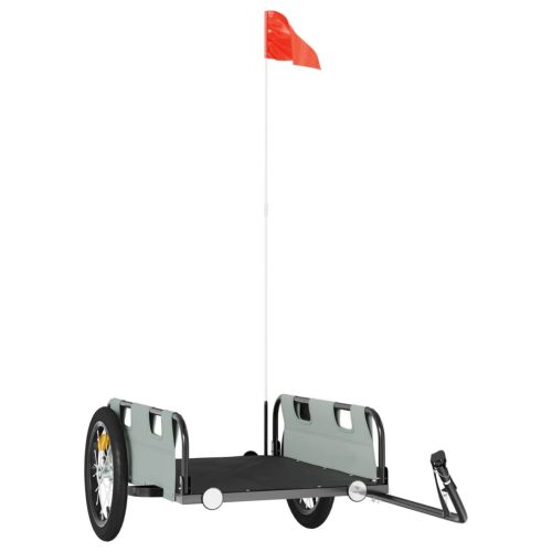  szürke oxford szövet és vas kerékpár-utánfutó