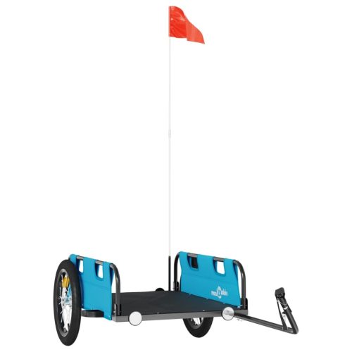  kék oxford szövet és vas kerékpár-utánfutó