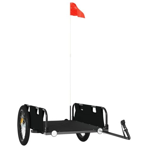  fekete oxford szövet és vas kerékpár-utánfutó