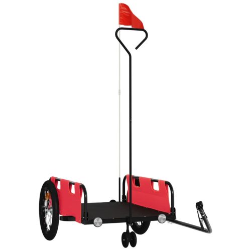  piros oxford szövet és vas kerékpár-utánfutó