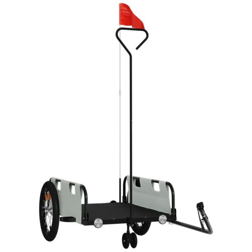  szürke oxford szövet és vas kerékpár-utánfutó