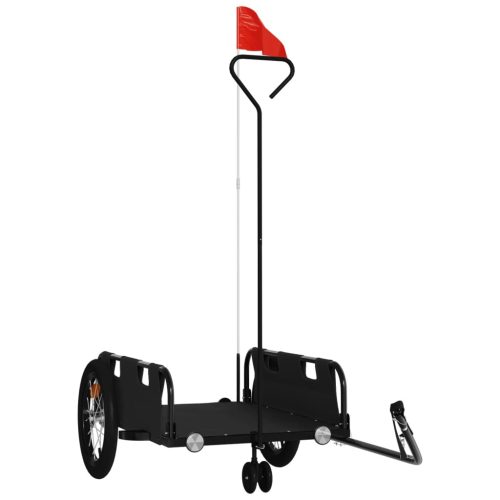  fekete oxford szövet és vas kerékpár-utánfutó