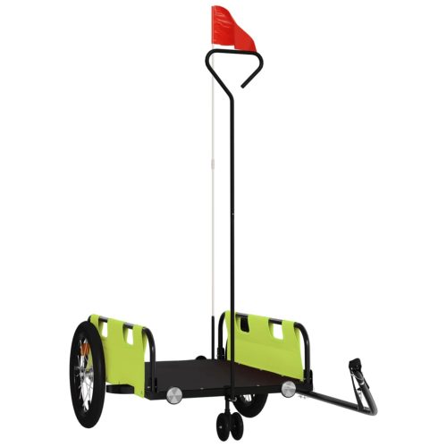  zöld oxford szövet és vas kerékpár-utánfutó