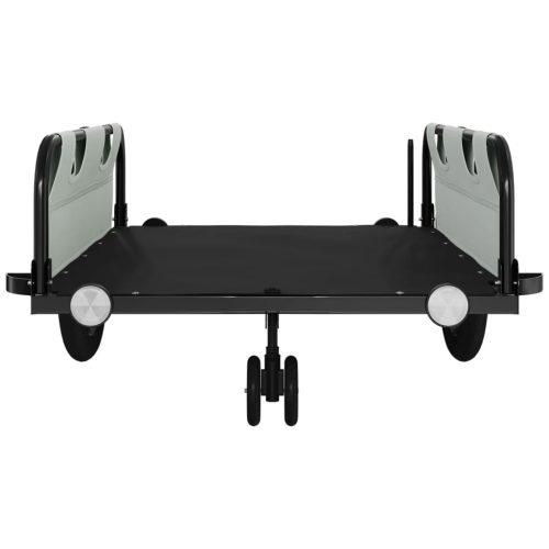  szürke-fekete oxford szövet és vas kerékpár-utánfutó