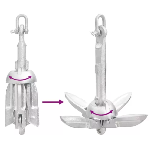  ezüst összecsukható tűzihorganyzott öntöttvas horgony 0,7 kg