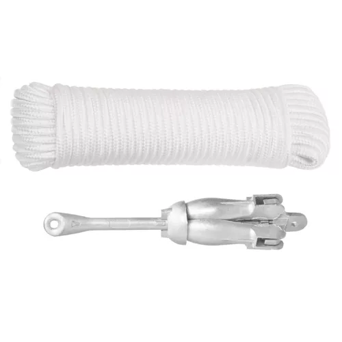  ezüst színű összecsukható temperöntvény horgony kötéllel 2,5 kg