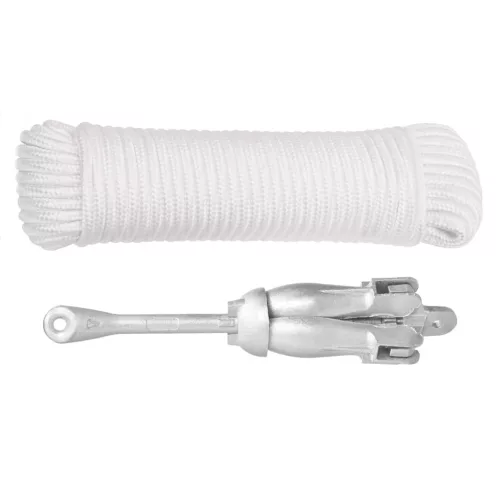  ezüstszínű összecsukható temperöntvény horgony kötéllel 3,2 kg