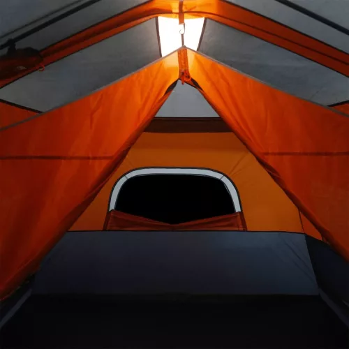  9 személyes szürke-narancs LED-es felugró családi sátor