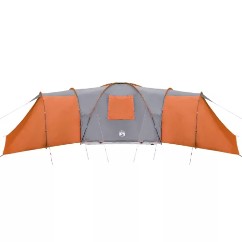  12 személyes szürke-narancssárga vízálló kupolás családi sátor