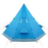  4 személyes kék vízálló tipi kempingsátor