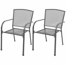 VID 2 db kültéri, rakásolható acélhálós szék 