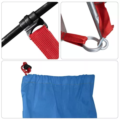  azúrkék 185T poliészter strandsátor 274 x 178 x 170/148 cm