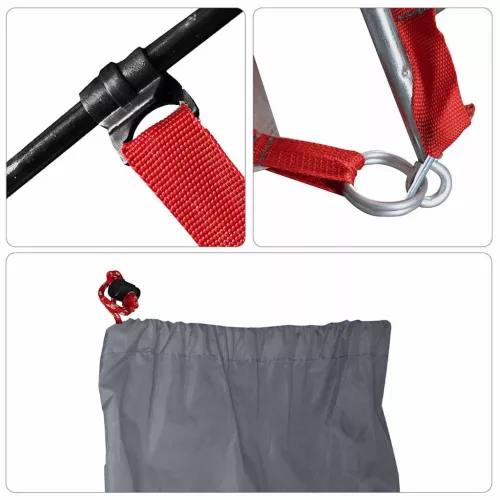  szürke 185T poliészter strandsátor 274 x 178 x 170/148 cm