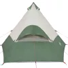  7 személyes zöld vízálló tipi kempingsátor