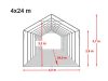 Party šator 4x24m, bočna visina:2,6m-PROFESSIONAL DELUXE 550g/m2-posebno jaka čelična konstukcija