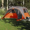 6 személyes szürke-narancssárga vízálló előrészes családi sátor