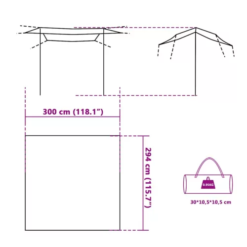  kék vízálló kempingponyva 300x294 cm