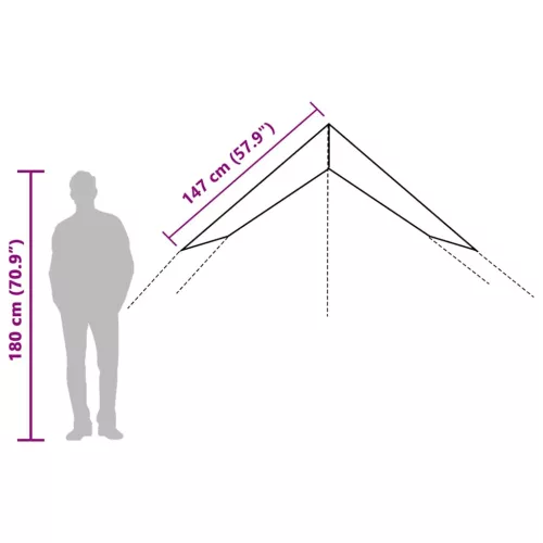  zöld vízálló kempingponyva 500 x 294 cm