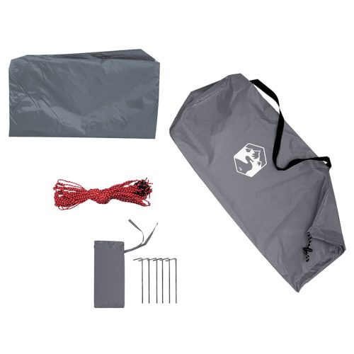  szürke-narancssárga vízálló kempingponyva 420 x 440 cm