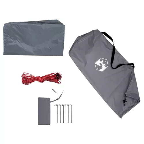  szürke-narancssárga vízálló kempingponyva 420 x 440 cm