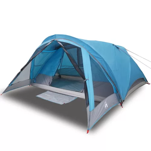  4 személyes kék vízálló kupolás kempingsátor