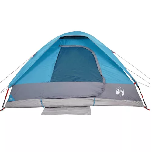  4 személyes kék vízálló kupolás kempingsátor