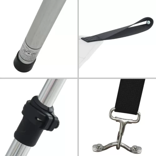  fehér T-alakú árnyékolóhosszabbító 170 x 170 x (115-183) cm