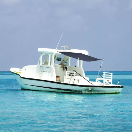  kék T-alakú árnyékolóhosszabbító 170 x 170 x (115-183) cm